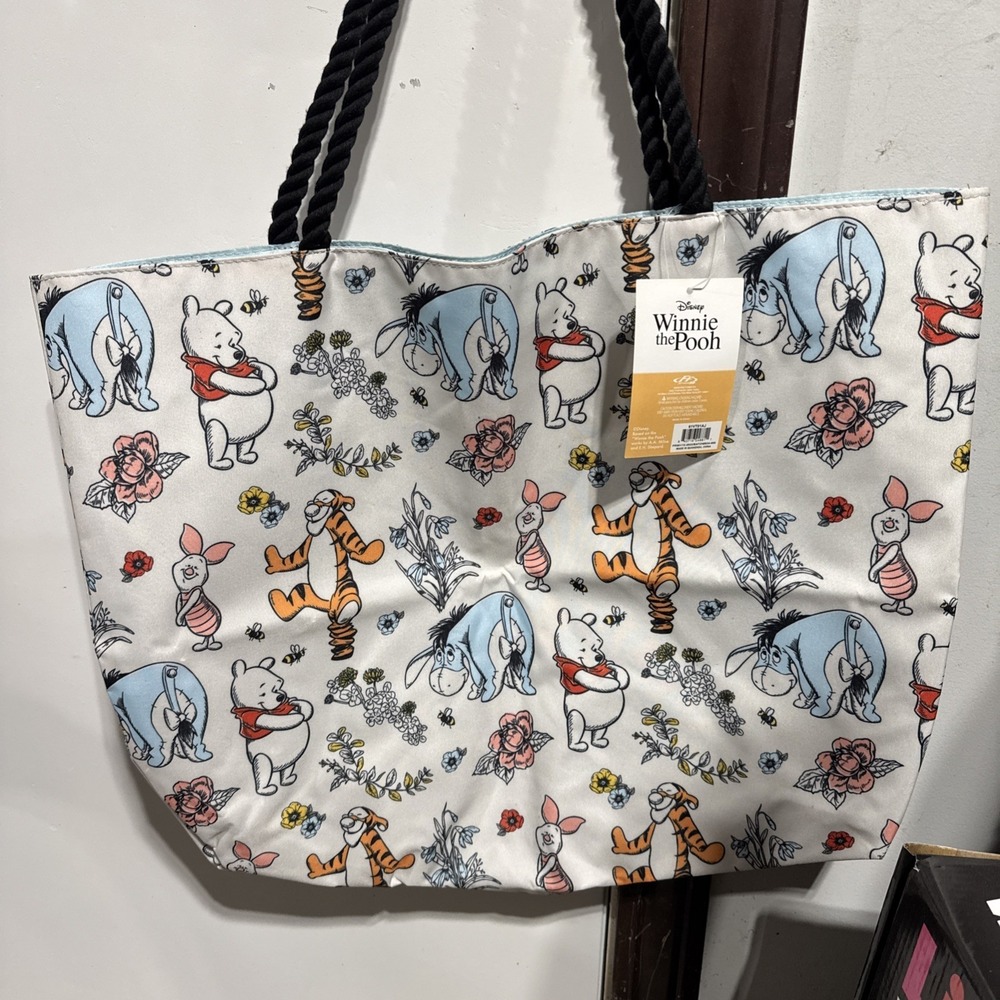 Winnie The Pooh Tote Bag All-Over Print Carry-On Travel Eeyore Piglet Women's